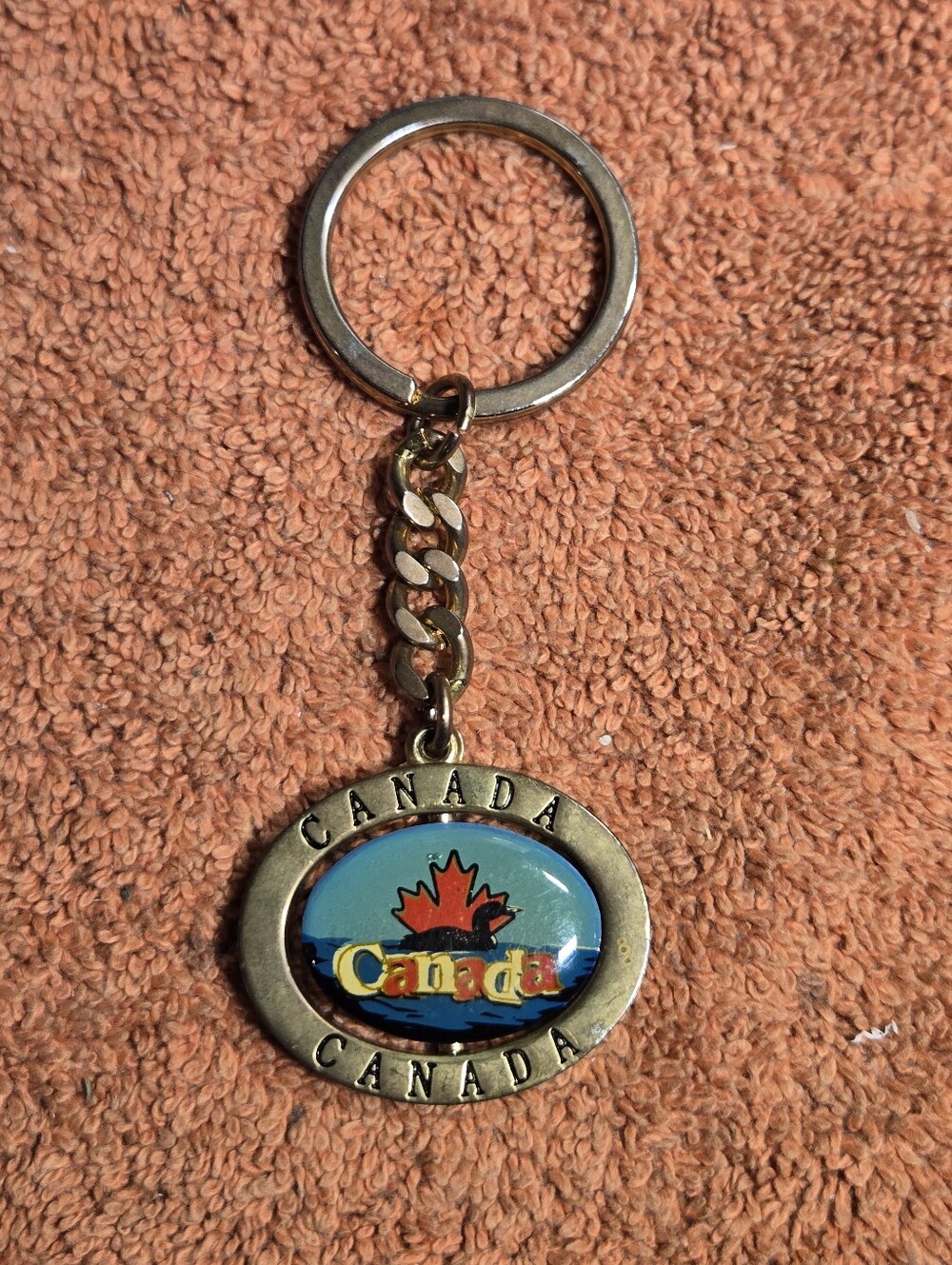 Vintage Canada Souvenir Spinning Keychain